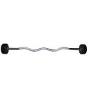 Marshal Fitness Rubber Fixed Barbell Ez Curl Bar | Straight Steel Bar