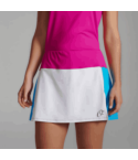 O´Padel Skirt With Slit White, Cyan & Fuschia