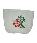 Pamplemousse White Pouch with Floral Embroidery