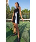 Lioness Women's Tennis Dress Black color with white stripes