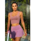 Lioness Purple Berry Tennis Top And Skirt Set