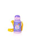 Waicee Happy Little Rabbit Water Bottle with Straw and Outer Bag 600ml - Purple